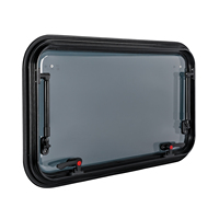 Ventanas para Caravana, Remolque, Autocaravana, 800*450 mm, Doble Acristalamiento, Aleación de Aluminio, con Persiana Plegable y Mosquitera, Estilo Lujoso