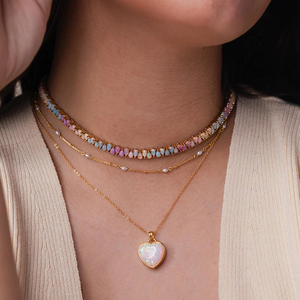 Collana Tennis Gemnel Pear Opal Dancing Dreams in <span class=keywords><strong>Argento</strong></span> 925 o Ottone, <span class=keywords><strong>Girocollo</strong></span> Fatto a Mano per Regalo o Fidanzamento - Product Image 6