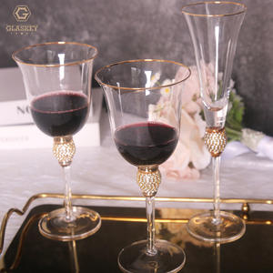 ヨーロッパゴールドリムロングステムダイヤモンドワイングラスシャンパンフルート飲みカクテルグラス - Product Image 5