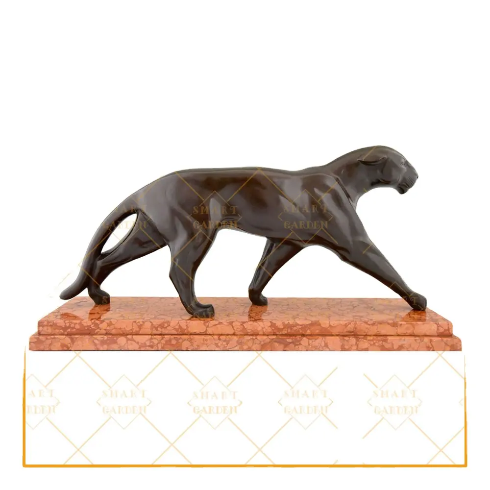 Animal theme metal craft bronze leopard sculpture for sale