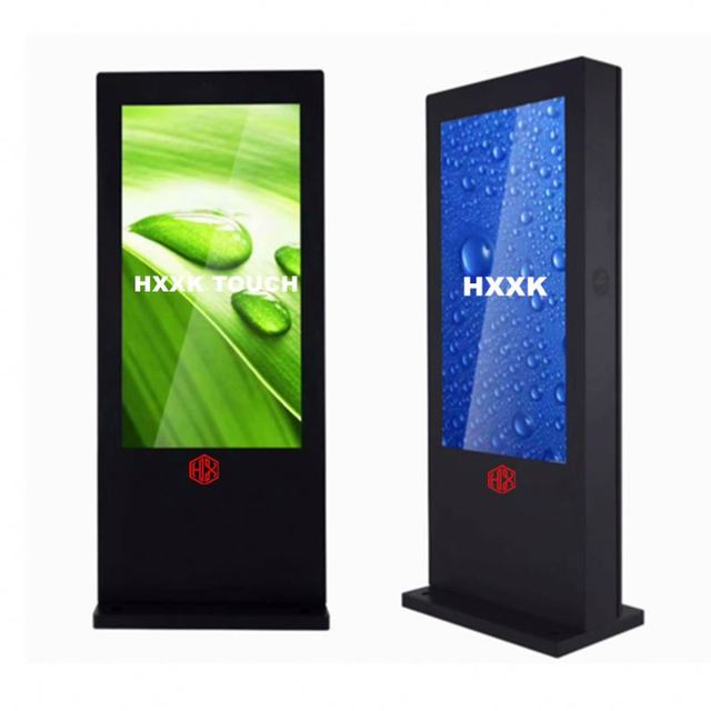 HXXK IPS Floor Stand LCD Advertising Digital Signage Displays Interactive Android System Vertical WIFI Touch Screen Kiosk IP65