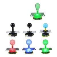 Manette de jeu d'arcade de poisson coloré, coquille en plastique, avec interrupteur, Joystick avec lumière