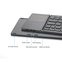 Teclado Plegable Inalámbrico de Alta Calidad con Touchpad para Teléfono Móvil, Tablet y PC con iOS/Android/Windows, Teclado Bluetooth