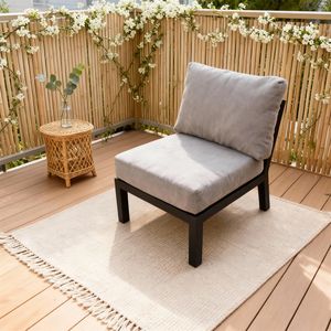 Chaise d'extérieur sans accoudoirs style resort, structure en métal thermolaqué, couleur personnalisée, mobilier de salon tout temps pour piscine et patio - Product Image 2