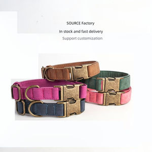 Cintas de hebilla de aleación acolchada de nailon con estampado sólido Collar de perro mascota de cuero grabado para mascotas - Product Image 4
