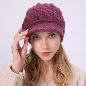 Gorro de Punto <span class=keywords><strong>para</strong></span> Mujer, Gorro Holgado de Invierno, Gorro de Punto de Ganchillo, Gorro de Esquí con Visera, Gorro Holgado con Visera - Product Image 2