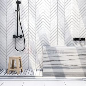 Newstar – revêtement en pierre pour mur intérieur, carreaux de marbre cannelés, carrera, blanc, flûte, marbre, mur de salle de bains, Tlies, 3D, vente en gros - Product Image 4