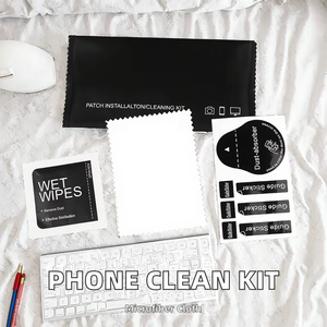 Kit di Pulizia per Telefono Personalizzato con Panno in Microfibra per Pulizia a Secco e Umido e Protezione Schermo in Vetro Temperato OSP 15 a - Product Image 2