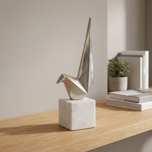 Sculpture métallique abstraite, décoration artistique de table, design contemporain, forme irrégulière, faite à la main pour le salon - Product Image 5