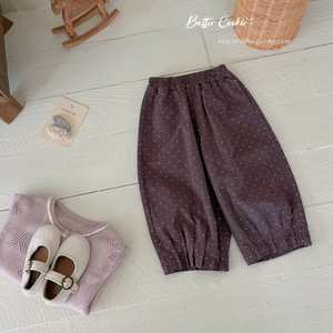 Pantaloni Casual a Pois Stile Coreano per Ragazze, Nuova Collezione Autunno 2026, Marrone-Viola Plissettati Morbidi e Comodi - Product Image 2