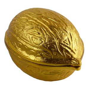 Bol de service en aluminium de forme de noix, coloré doré, pour snacks ou fruits secs, décoration de table, design pour servir les aliments à la maison - Product Image 2