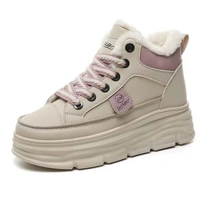 Zapatillas deportivas casuales de invierno para mujer 2026, con cordones, de caña media, impermeables, con interior de felpa, suela gruesa y versátil. - Product Image 3