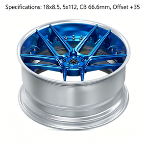 Jantes forgées X85 2, centre noir mat, jantes polies 19 pouces 19x9.5 5x120 5x112 en alliage d'aluminium E350 pour automobile - Product Image 2