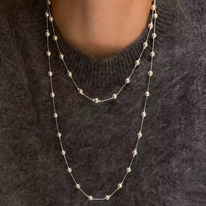 <span class=keywords><strong>Collana</strong></span> di Perle Placcata in Platino di Lusso, <span class=keywords><strong>Collana</strong></span> Effetto <span class=keywords><strong>Cielo</strong></span> Stellato, Gioielli da Donna all'Ingrosso - Product Image 2