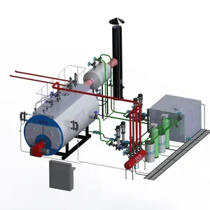 EPCB otomatik PLC cihazı atık petrol doğal gaz pirinç fabrikası için 8ton buhar kazanı yakıtlı