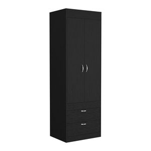 DB Tarento Armario de dos cajones Convertible Negro Wengue Acabado Armario de madera para uso doméstico Características independientes y plegables - Product Image 2