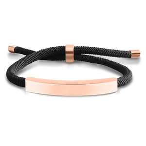 Logo personalizzato Unisex <span class=keywords><strong>bracciale</strong></span> in acciaio inossidabile fortunato tessuto fatto a mano corda regolabile <span class=keywords><strong>con</strong></span> <span class=keywords><strong>incisione</strong></span> in bianco per gli uomini donne stile alla moda - Product Image 5