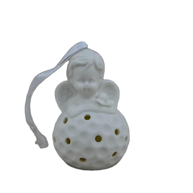 Ручная роспись керамическая фигурка Ангела вешалка с лентой