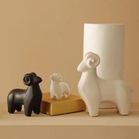 Trois moutons Kaitai, décoration d'intérieur, modèle nordique moderne et simple, nouvelle maison, salon, bureau, ornements en porcelaine blanche en forme de mouton