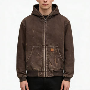 Sudaderas con Cremallera para Hombre, Alta Calidad, 100% Algodón, Talla Grande, Logotipo Personalizado Impreso, Técnica de Lavado Ácido, para Invierno, Precio Económico - Product Image 1