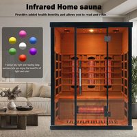 Sauna Interior de Infrarrojos Lejanos para 3 Personas, de Madera de Hemlock, con Espectro Completo