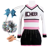 Uniformes de cheerleading personnalisés de haute qualité pour filles, vêtements de danse athlétique, combinaison scintillante avec strass, combinaison de compétition