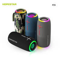 Altavoz Bluetooth Portátil Hopestar P35 de 20W, Resistente al Agua IPX7, con Luz RGB, TWS Estéreo, Radio FM, para Exteriores, con Tela Impermeable