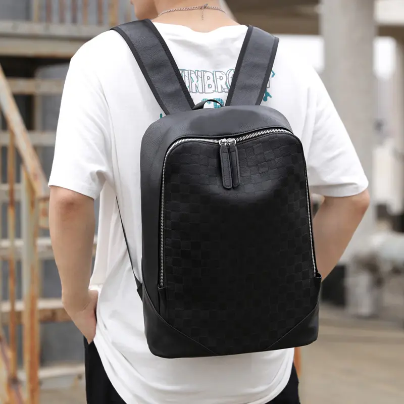 Trendy Custom Men Leather Backpack Bags Fashion Waterproof school and college bags Back Pack