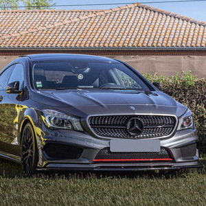 Mercedes-Benz Front Lip Splitter Piano Black Carbon Fiber Texture PP Material 2013-2015 CLA-Class C117 - Product Image 3