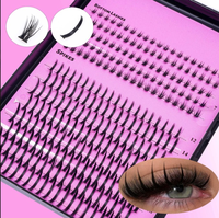 Kit de cils en grappes DIY pour application à domicile, faux cils à base pointue pour extensions de cils, pour artistes de salon, cils en vrac