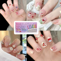 Ensemble de stylos à encre permanente pour nail art, 24 couleurs, pinceau à points et à lignes pour la création de motifs d'art sur ongles, ensemble d'outils pour l'art des ongles