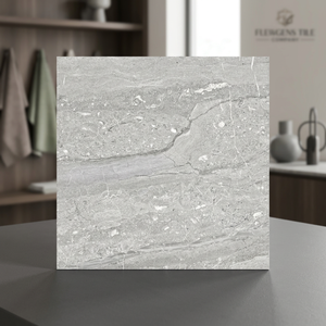 Dyna Griss 600x600mm Glossy Polished Porcelanato Tiles Grey Marble Effect Floor <b>Wall</b> Design 60x60cm - Product Image 2