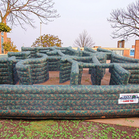 Grand château gonflable en PVC écologique vert 9x11m, parcours d'obstacles interactif extérieur pour enfants et adultes, jeu parent-enfant