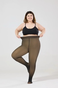 Collants thermiques épais et translucides pour femmes, à taille haute, doublés en polaire noire, pour l'hiver - Product Image 5