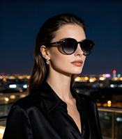 Lunettes de soleil carrées surdimensionnées de qualité supérieure pour femmes et hommes, marque haut de gamme, protection UV400, monture noire, vente en gros