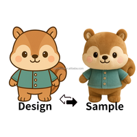 OEM Poupée en peluche personnalisée écureuil de dessin animé mignon jouet en peluche doux pour les enfants, mascotte de la forêt cadeaux et utilisation de promotion de marque