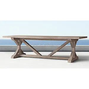 户外花园豪华优雅手工制作高品质再生木雕腿柚木餐桌