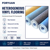 Revêtement de sol en vinyle hétérogène PVC de qualité supérieure, antidérapant, imperméable, 2 mm, 3 mm, en rouleaux, pour projets d'hôtels