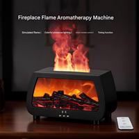 Humidificateur 3D rechargeable effet feu de camp, diffuseur d'huiles essentielles aromathérapie cheminée, diffuseur de flamme colorée télécommandé