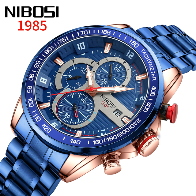 NIBOSI 2606 Custom Brand Business Watch Wrist Waterproof Wristwatches Luxury Men Quartz Watches