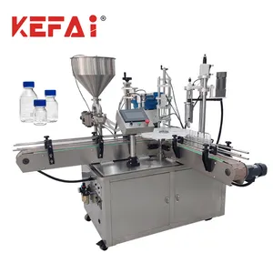 KEFAI 3 in 1 Rotary Automatic Liquid Paste Bottle Filling Capping Sealing Machine