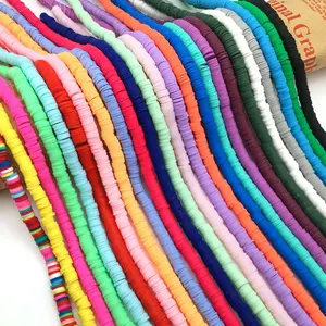 YC-01 New Arrival Colorful Clay Beads Strands Flat Round Heishi Beads Polymer Clay Beads Strands for Jewelry Making 6mm