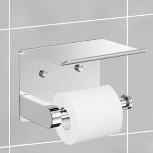 Modern Space Aluminum Self Adhesive Toilet <b>Paper</b> <b>Holder</b> with Shelf Toilet Roll <b>Holder</b> Toilet <b>Paper</b> <b>Holder</b> - Product Image 2