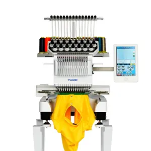 Uwei-máquina de bordado 3D para ropa, máquina de bordado de 1 cabeza con 15 agujas para ropa y camisetas