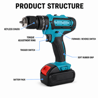 HIERKIN Vente directe usine Ensemble d'outils sans fil Coffret d'outils Embouts de tournevis Perceuse à main Visseuse dynamométrique
