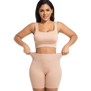 Completo Yoga Senza Cuciture a Vita Alta per <span class=keywords><strong>Donna</strong></span>, Stile Europeo e Americano, Reggiseno e Leggings Traspiranti ad Asciugatura Rapida - Product Image 4