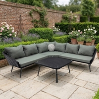 Ensemble de salon de jardin en rotin tressé moderne à trois pièces avec chaise longue et petite table pour salon et jardin