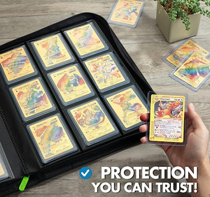 Y Y Personnalisable PU Leather Trading Card Binder Portable Toploader Card Album Collection Holder pour échanger des photos - Product Image 5