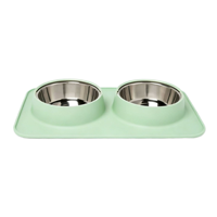 Bol pour animaux de compagnie rectangulaire en silicone écologique imperméable avec bord lisse pour chiots et chiens adultes
