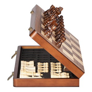Bestseller Set di <span class=keywords><strong>Scacchi</strong></span> <span class=keywords><strong>in</strong></span> <span class=keywords><strong>Legno</strong></span> di Noce Massiccio da 12 Pollici con Orologi per <span class=keywords><strong>Scacchi</strong></span> per Bambini, <span class=keywords><strong>in</strong></span> Confezione Regalo, Finemente Lavorato - Product Image 1